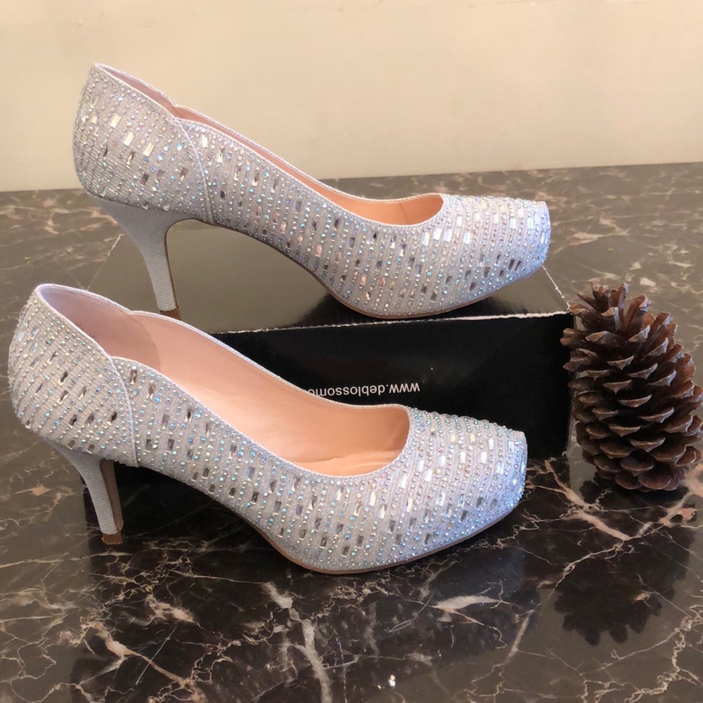 BLOSSOM COLLECTION heel shoe silver with glitters